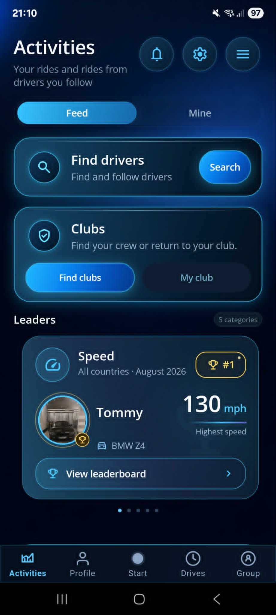 Activity feed
